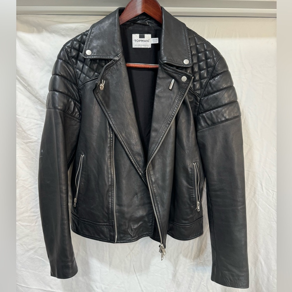Topman Leather Moto Jacket